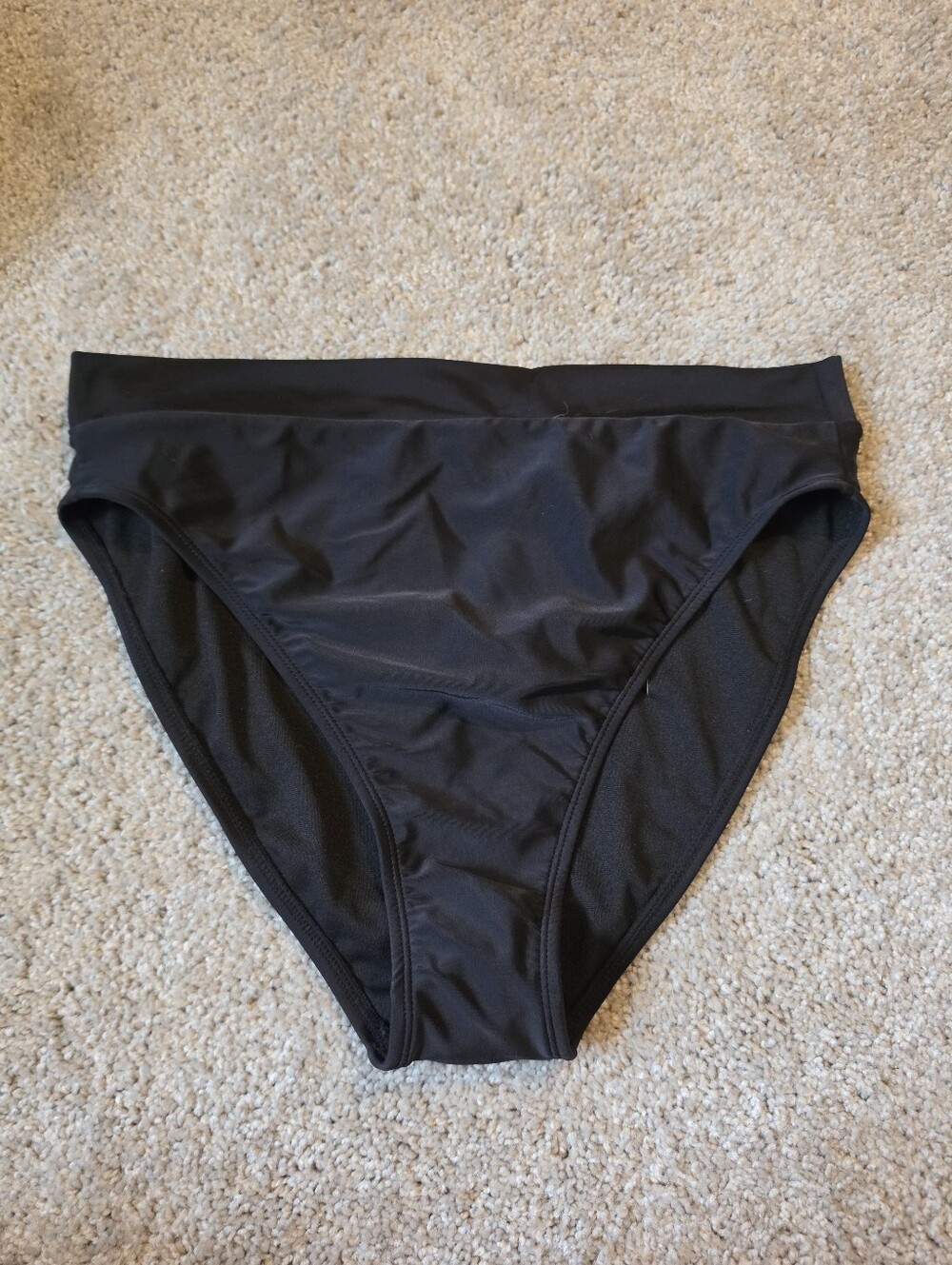 Womens Black High Waist Swim Bottoms